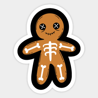 Spooky Christmas Skeleton Gingerman Cookie Sticker